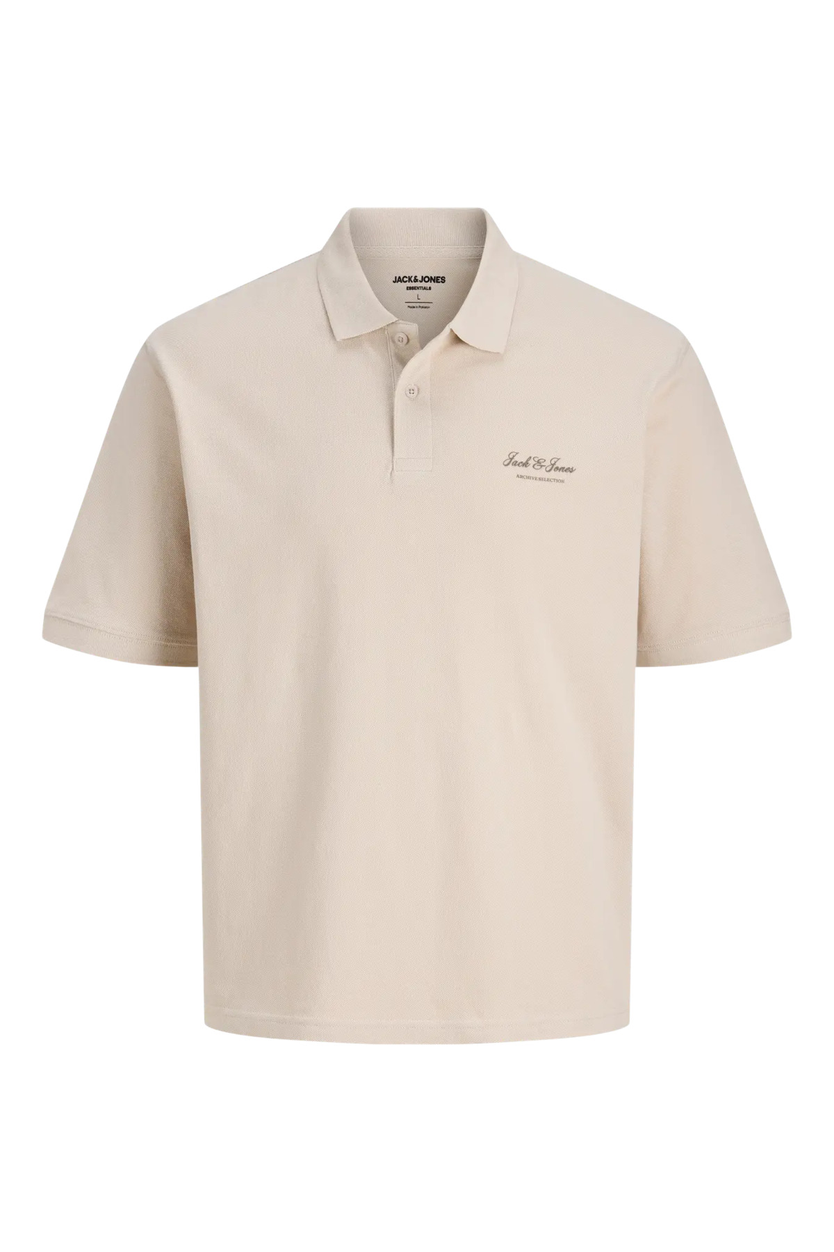 تی شرت مردانه طرح پولو مدل Graphic Polo Ss Ln کد ۱۲۲۸۸۸۷۷ Moonbeam جک اند جونز پولوشرت Jack & Jones