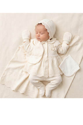 Tovibaby Pugi Kız 0-3 Ay Dokuma Kumaş 10'lu Hastane Çıkışı