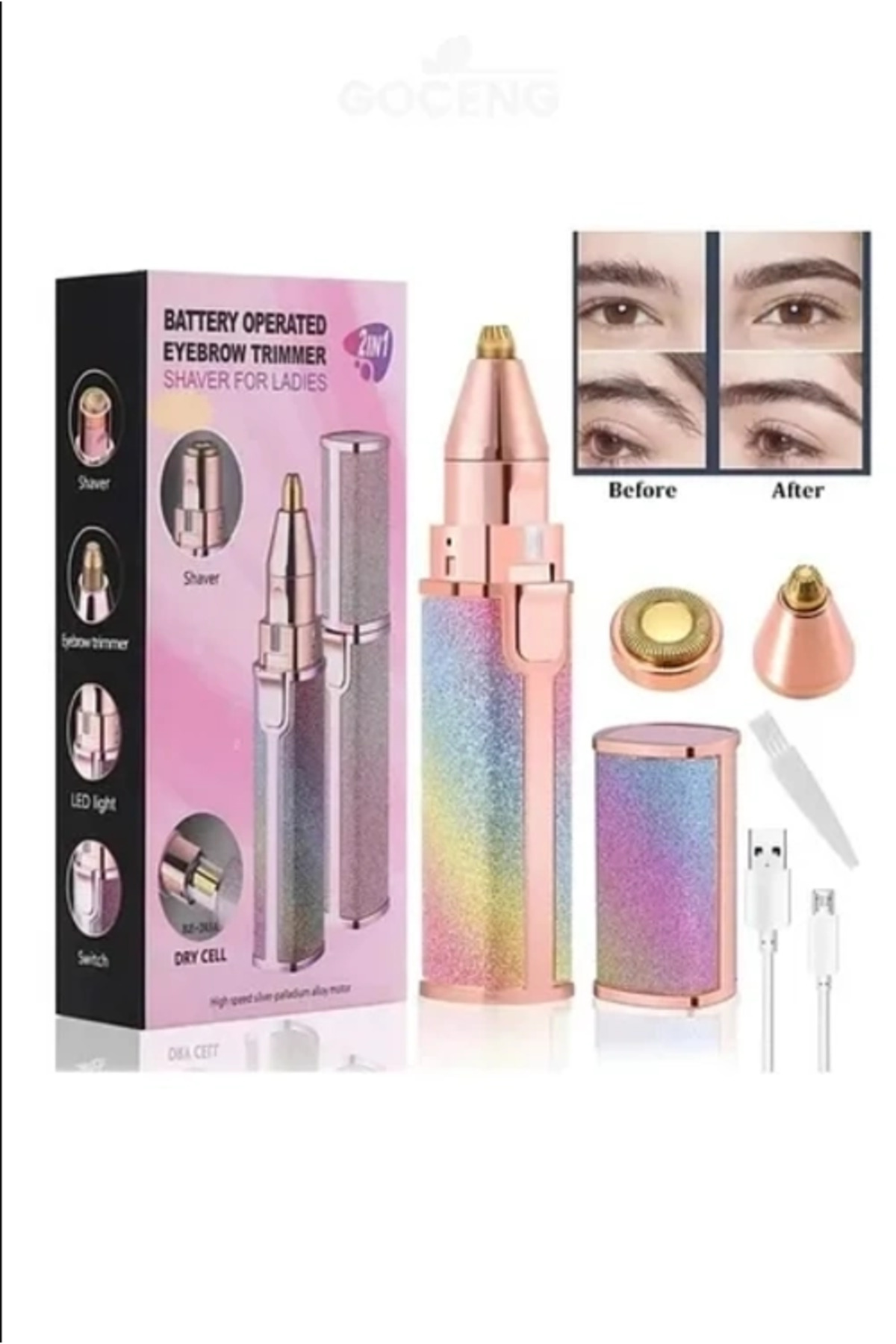 Çift Başlıklı Epilasyon Yüz Çene Işıklı Kıl Tüy Alma Mini Cep Epilasyonu Simli — TYC80X433N178793760963568 — تصویر 2 از 3