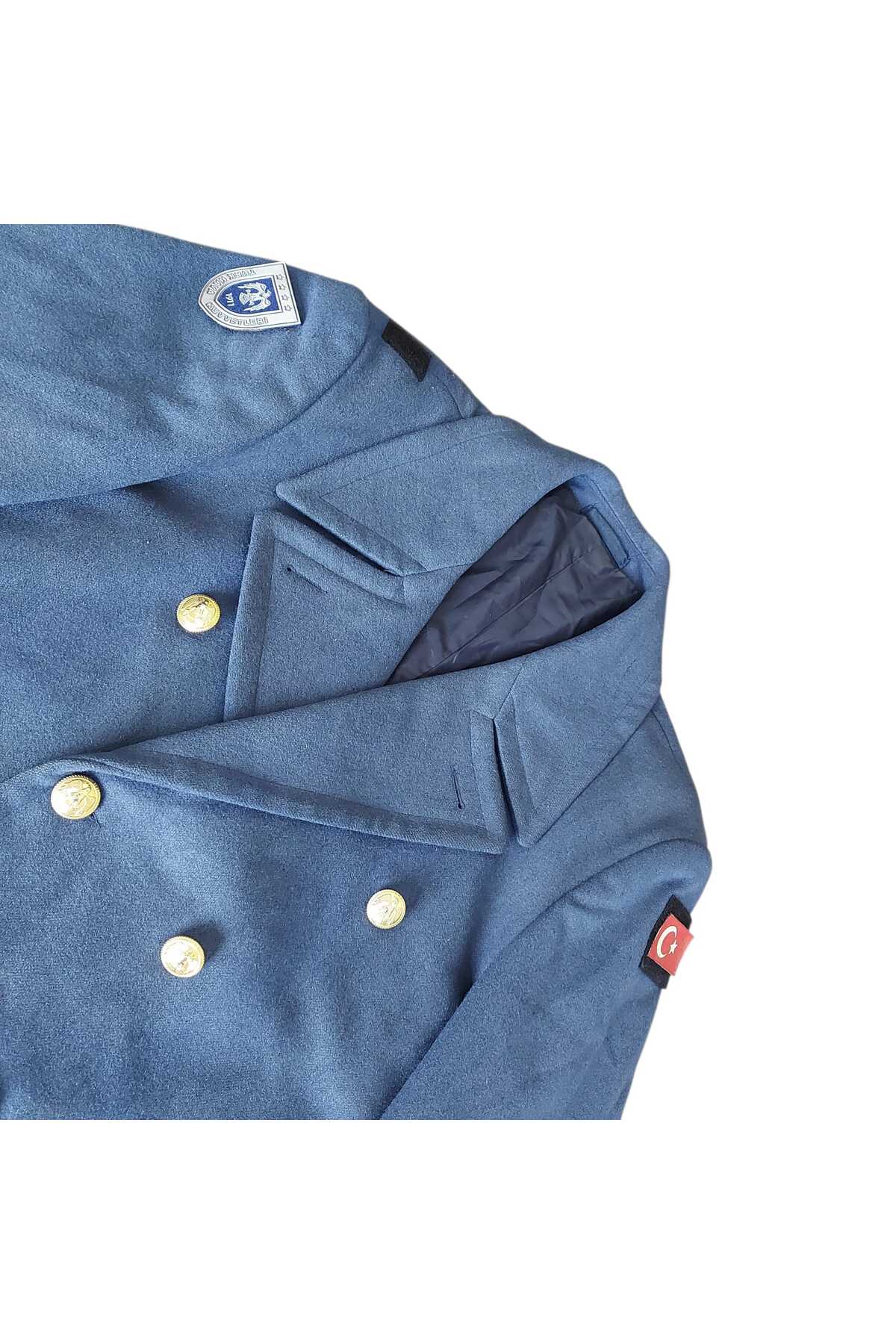 kho military design  Gök Mavisi Renk Hava Kuvvetleri Yün Tören Kaput (50-6/M-L Beden) (Lütfen Açıklamayı Okuyuz) - Görsel 5