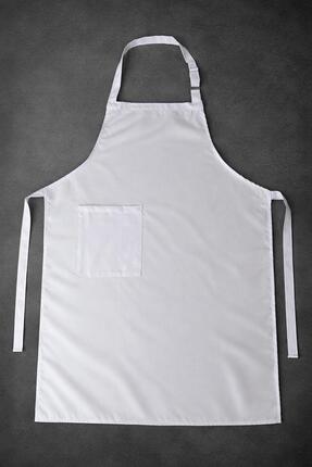EFT Beyaz Askılı Cepli Boydan Ayarlanabilir Önlük (Fırın, Pastane, Gıda da Ku...