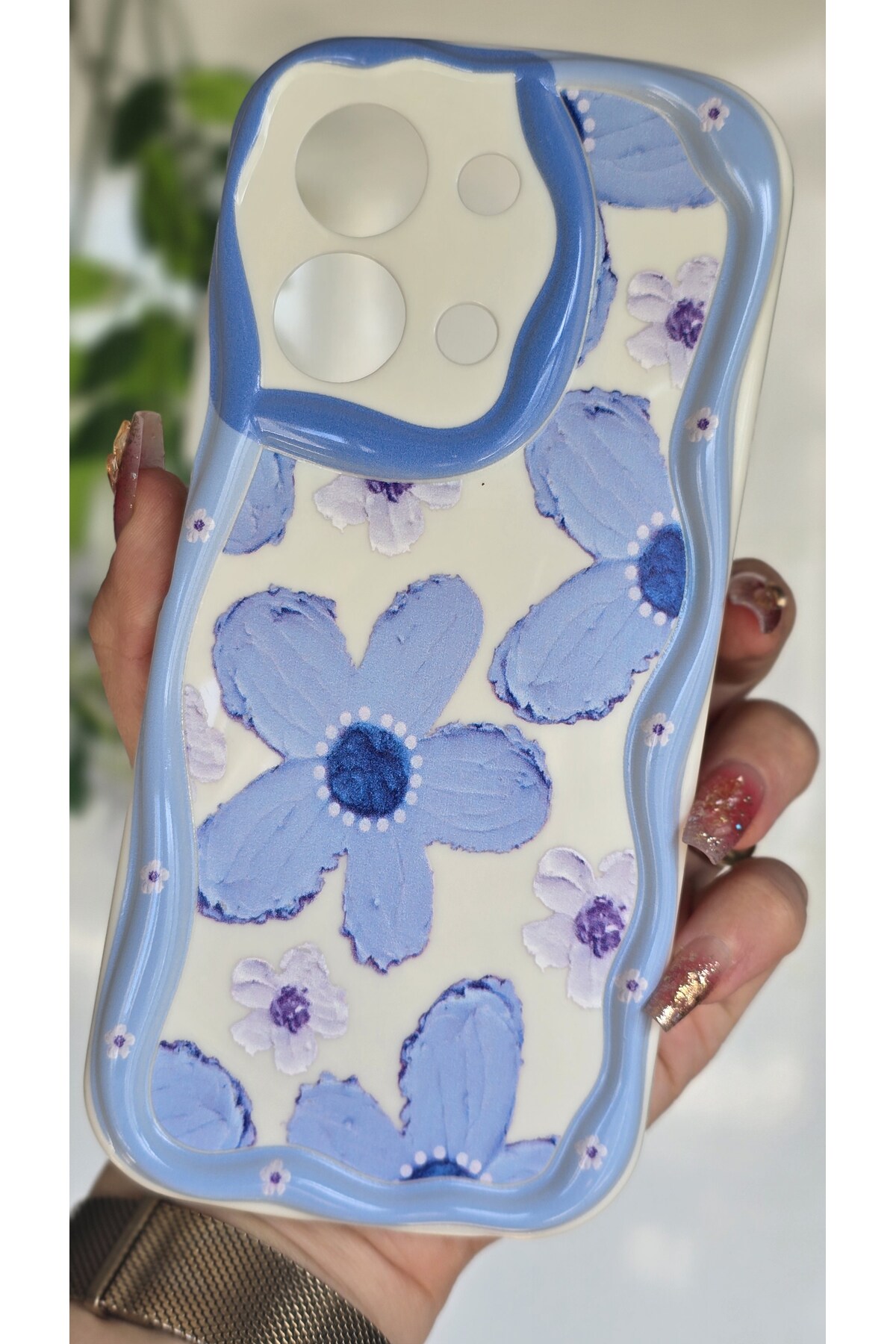 Redmi 15c 4G Case Pastel Blue Daisy Pattern Camera Protected Color Silicone Cover