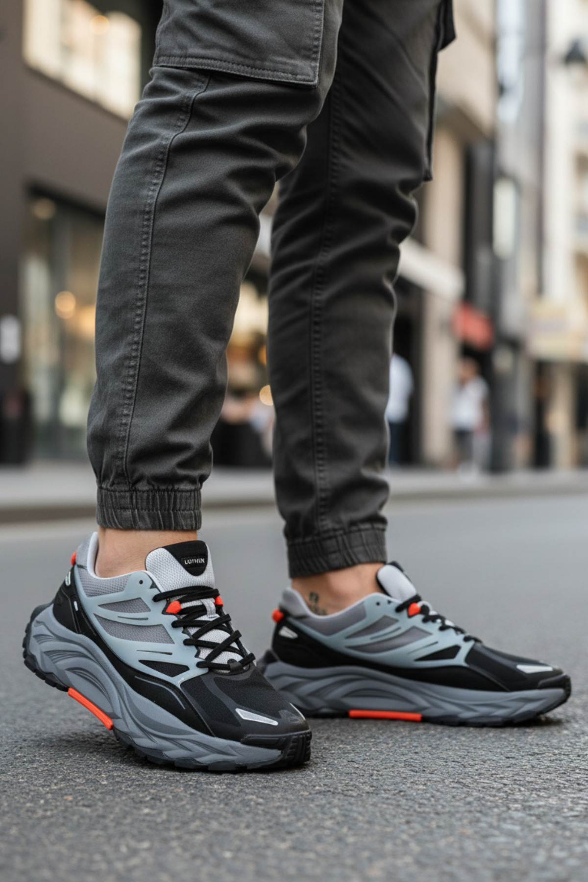 Lufian LF-3662 Erkek Siyah Günlük Sneaker Ayakkabı