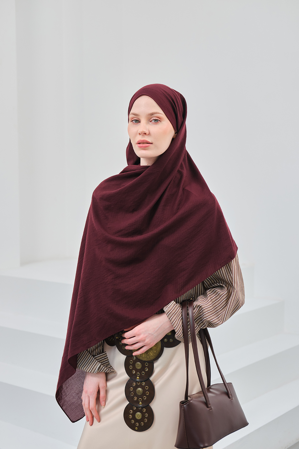 Mira İpek  Mira Pamuklu Düz Şal