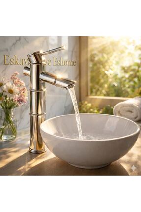 ESHOME Krom Lavabo Bataryası Çanak Lavabo Uyumlu Pirinç Gövde Modern Lüks Ban...
