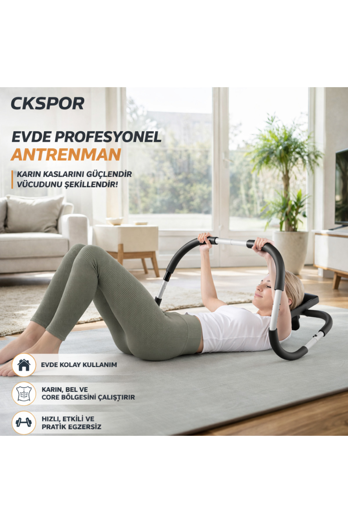 CKSpor Mekik Aleti Karın Kası (Sixpack & Adonis) Evde Spor