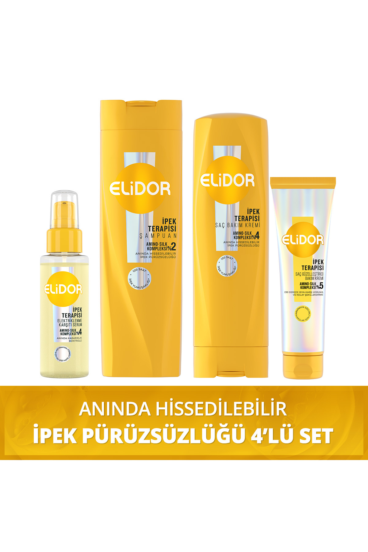 Elidor İpeksi Terapisi Saç Bakım Serisi 4'lü — SET.UNİ.11081