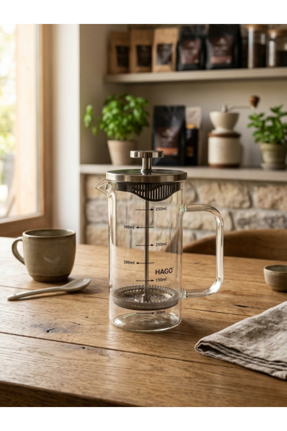 French Press with Metal Lid 350 ML