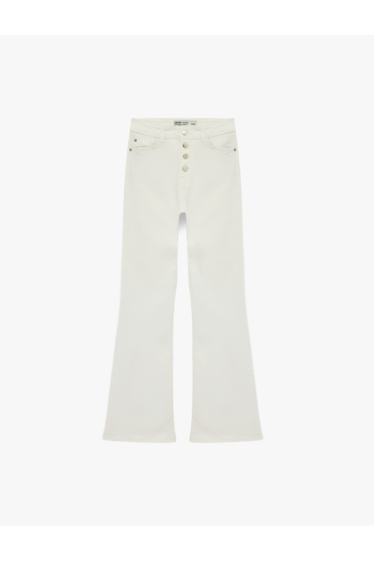 Koton  Yüksek Bel İspanyol Paça Düğmeli Jean Pantolon - Flare Jeans