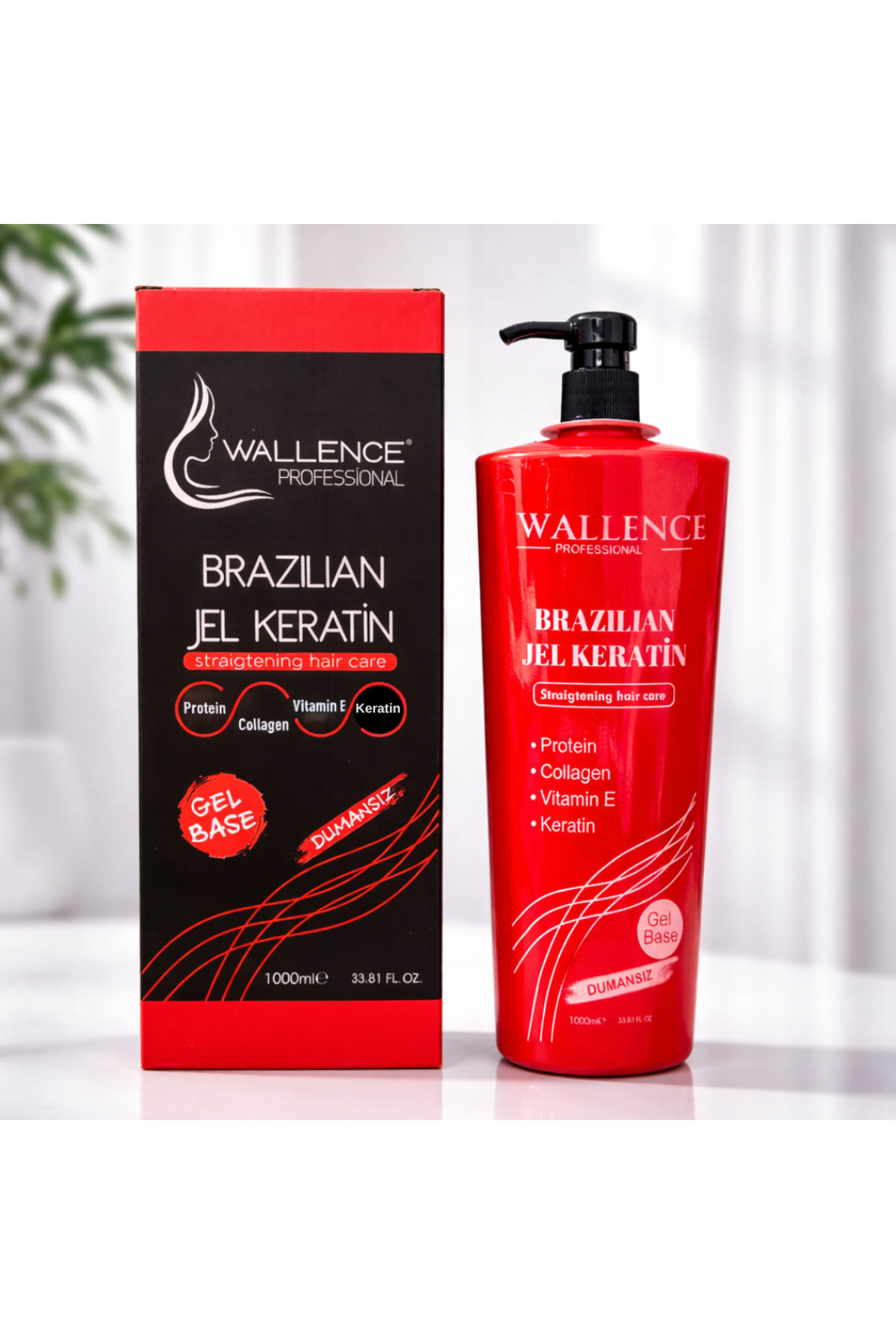 Wallence Yıpranmış Saçları Onarıcı Brazılıan Jel Bakım Keratin Dumansız - Yeni Nesil Keratin 1000 Ml — krtne7332 — تصویر 3 از 3
