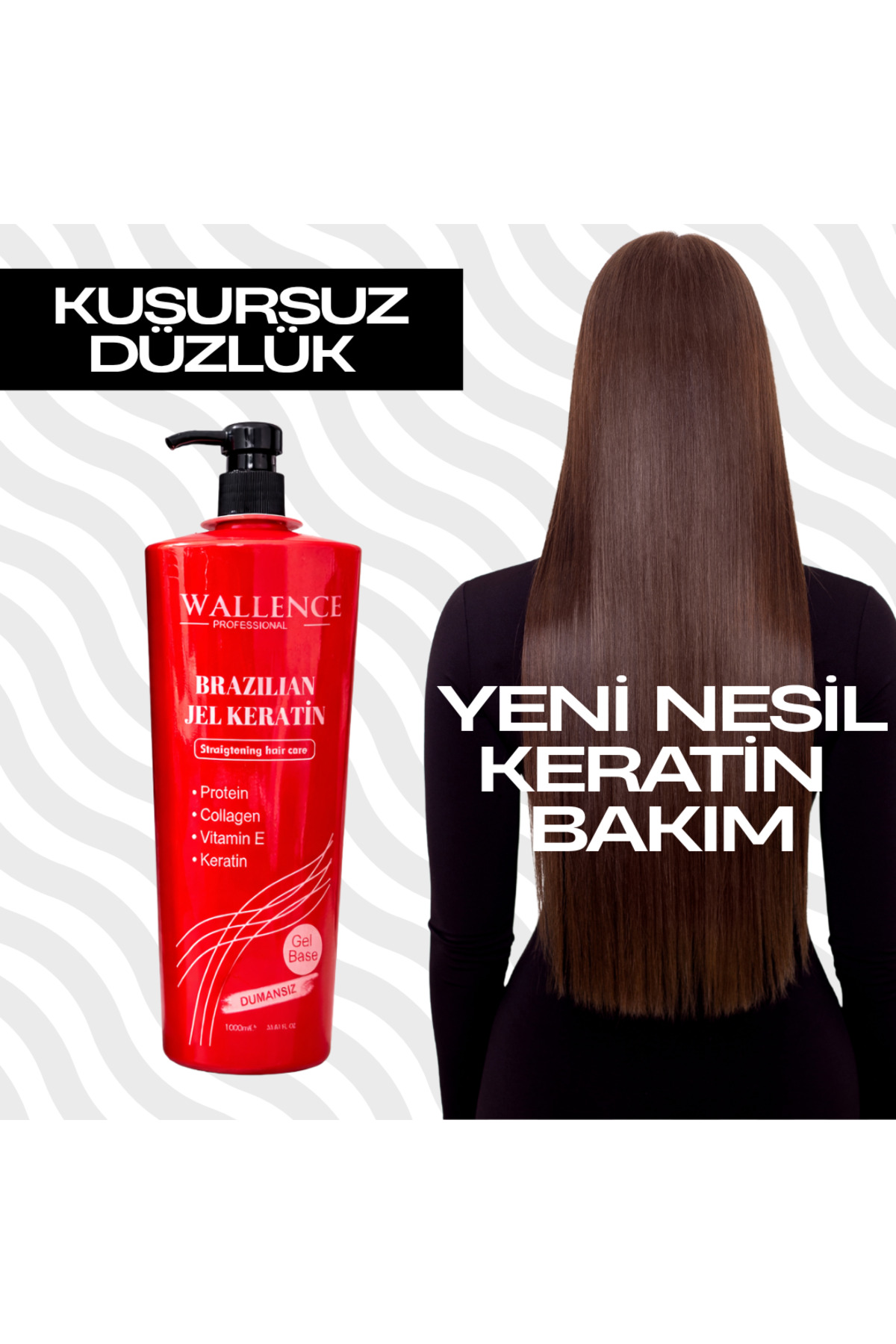 MADAME CANDY Wallence Yıpranmış Saçları Onarıcı Brazılıan Jel Bakım Keratin Dumansız - Yeni Nesil Keratin 1000 Ml — krtne7332