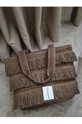 espoi collection Premium Bohem Serisi - Kat Kat Püsküllü Fermuarlı Büyük Boy ...