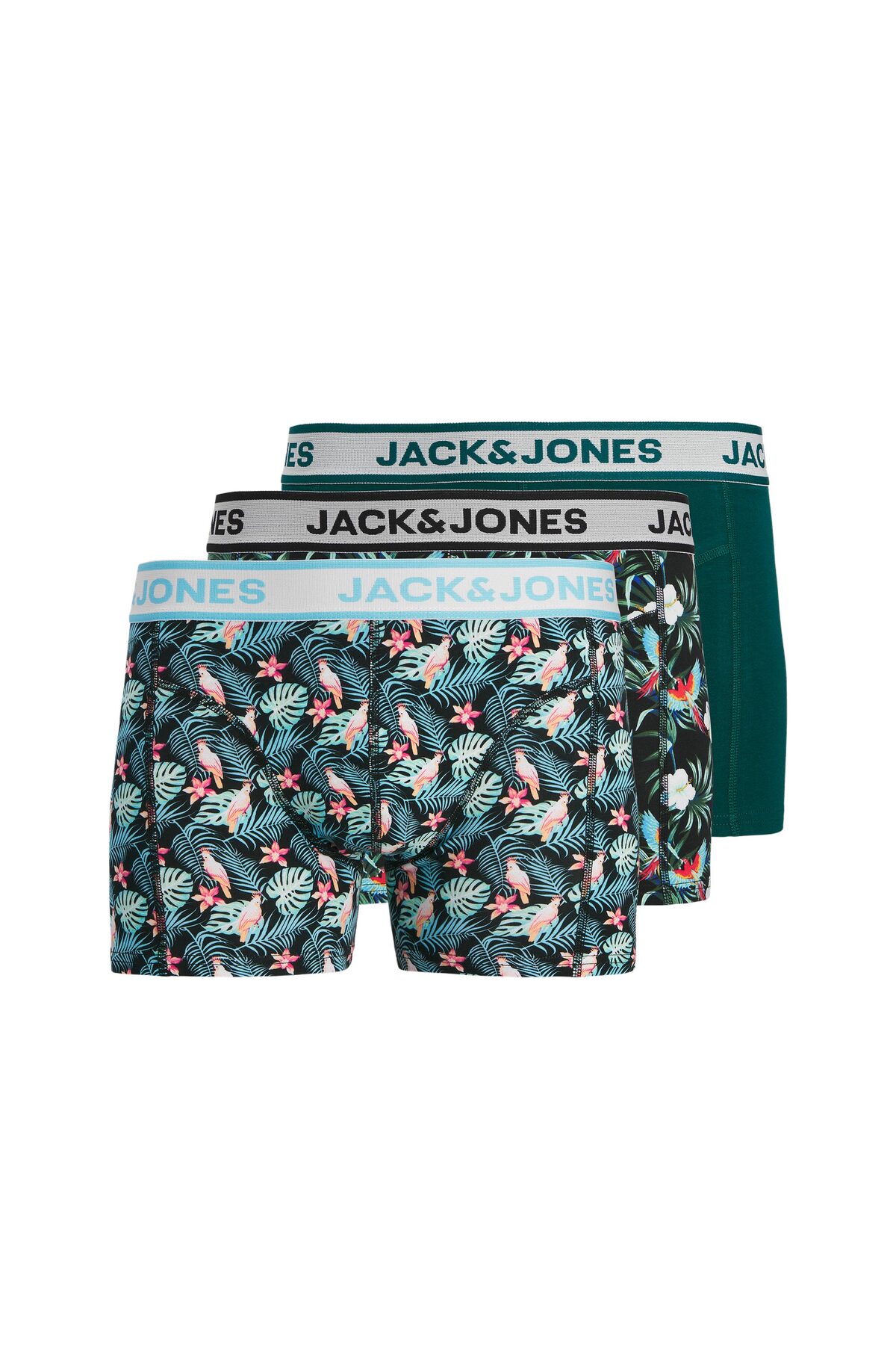 شورت بوکسور مردانه طرح Bird Leaves بسته ۳ عددی (12291168-BDT) جک اند جونز باکسر Jack & Jones