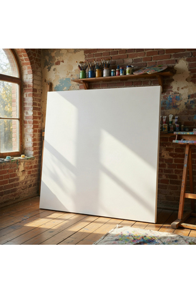 GuzelTuval 80 X 80 CM Profesyonel Boş Tuval 3x4 Şasi – 320 gr %100 Pamuk