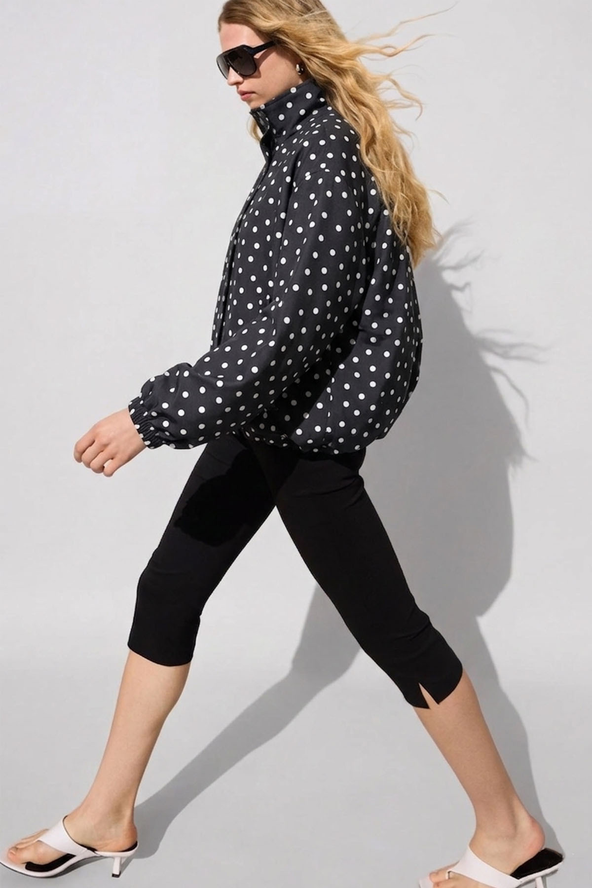 Moderk  BSK Model Oversize Puantiyeli Ceket - Görsel 5