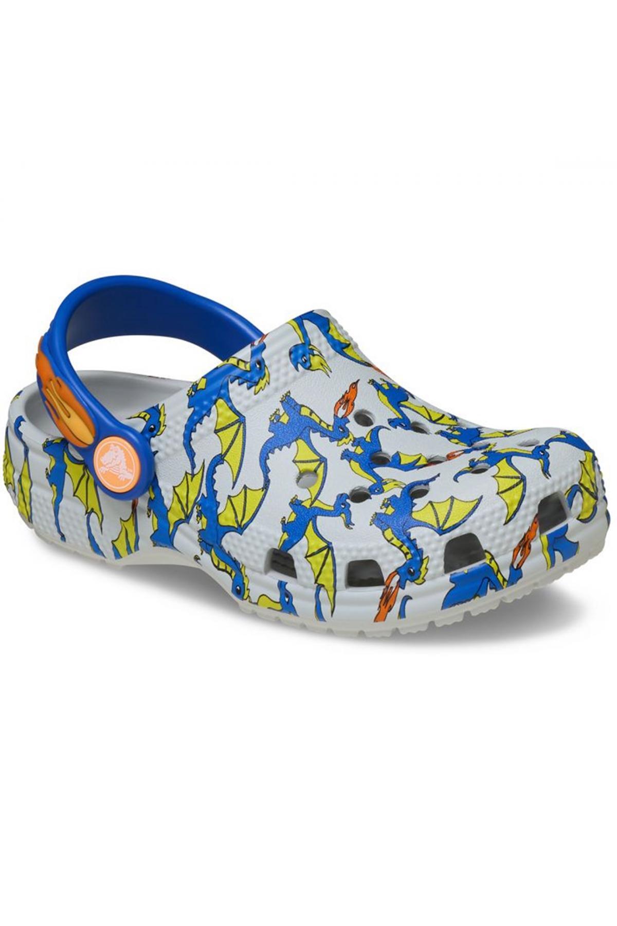 。 Crocs 212514 Classic Dragon Graphic Clog t Gray Children's