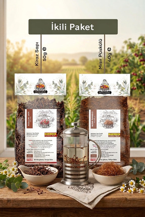 Sevinç Teyze İkili Paket - Kiraz Sapı 50g, Mısır Püskülü 40g