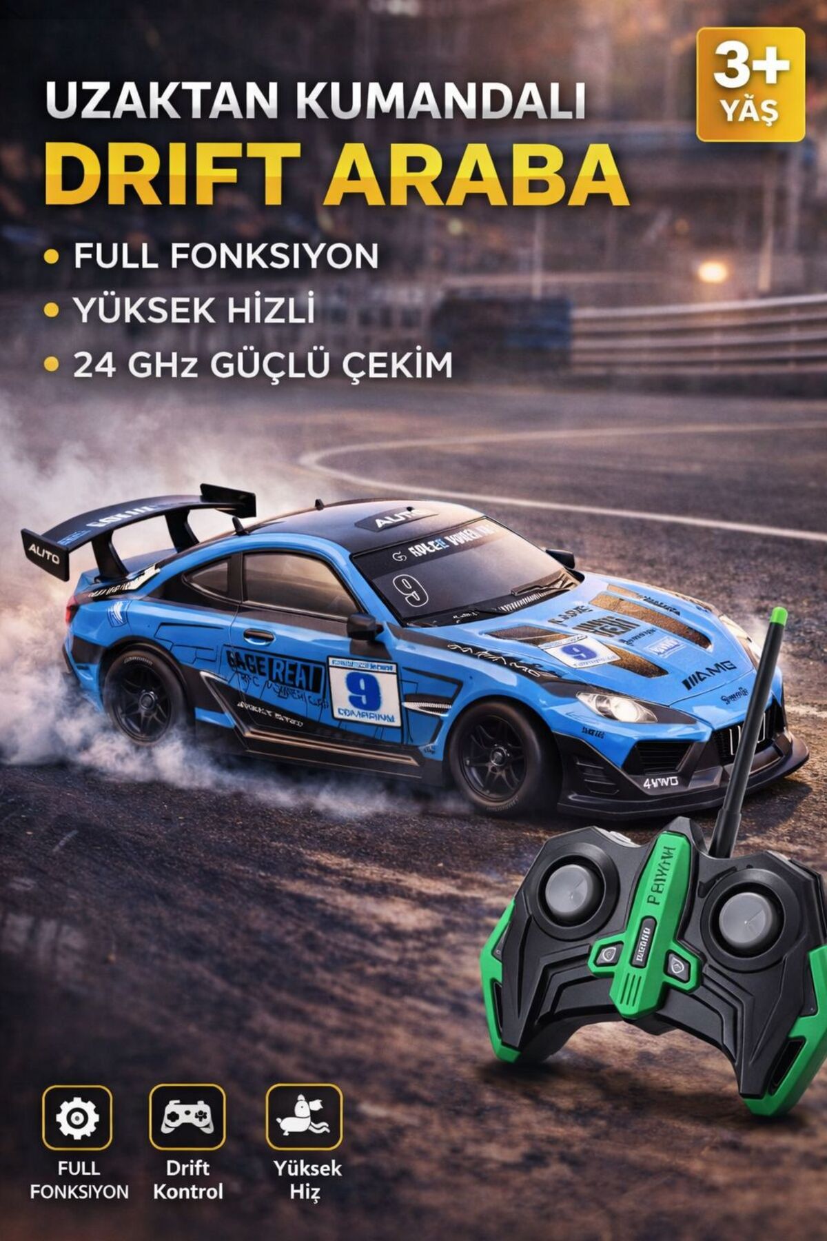 scntoys 2.4GHz 1:16 Ölçek Drift Araba 4x4 Uzaktan Kumandalı Araba