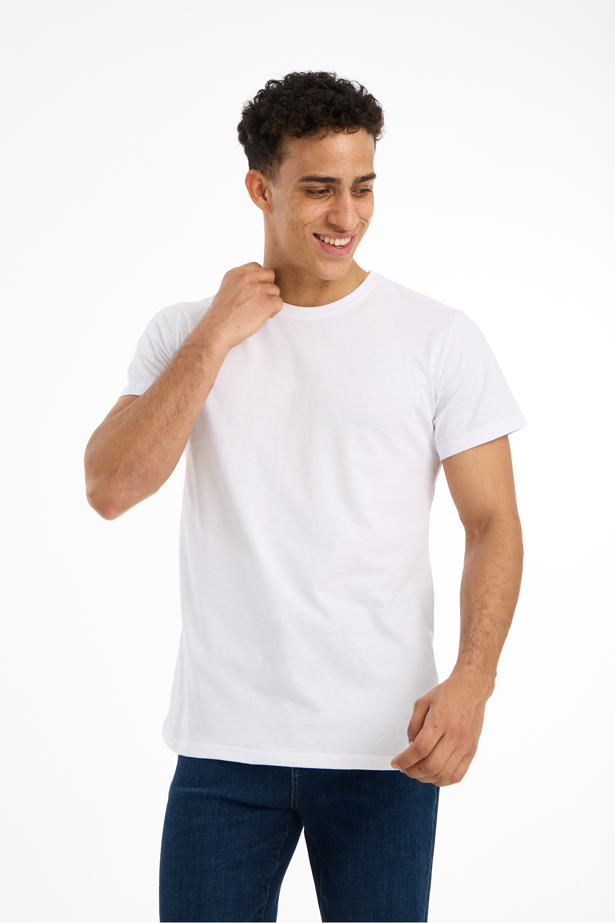 Nord Saga  SNÖFLINGA YÜKSEK İSVEÇ KALİTESİ Regular Kesim %100 Pamuk Beyaz Bisiklet Yaka Premium Tişört/T-Shirt