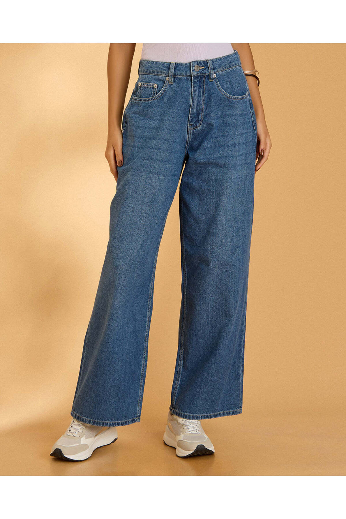 REDTAG Women Blue Wide Leg Jeans