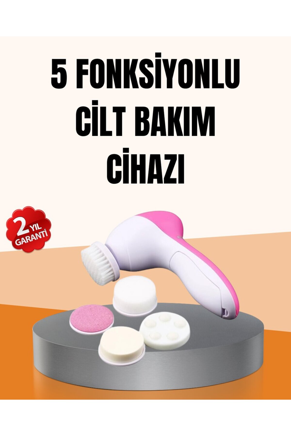 Derin Temizleme ve Masaj İçin 5 Başlıklı Yüz Cilt Bakım Aleti