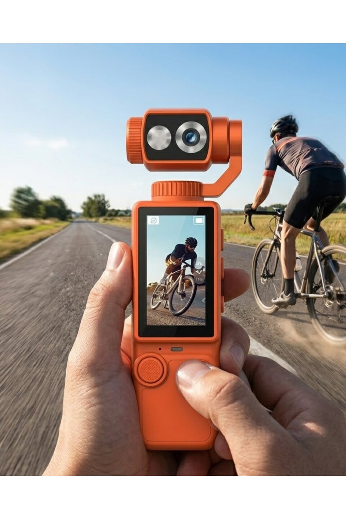 4K Video Çekim Özellikli Gimbal Kamera 180 Derece Dönebilen Lens Stabil Çekim