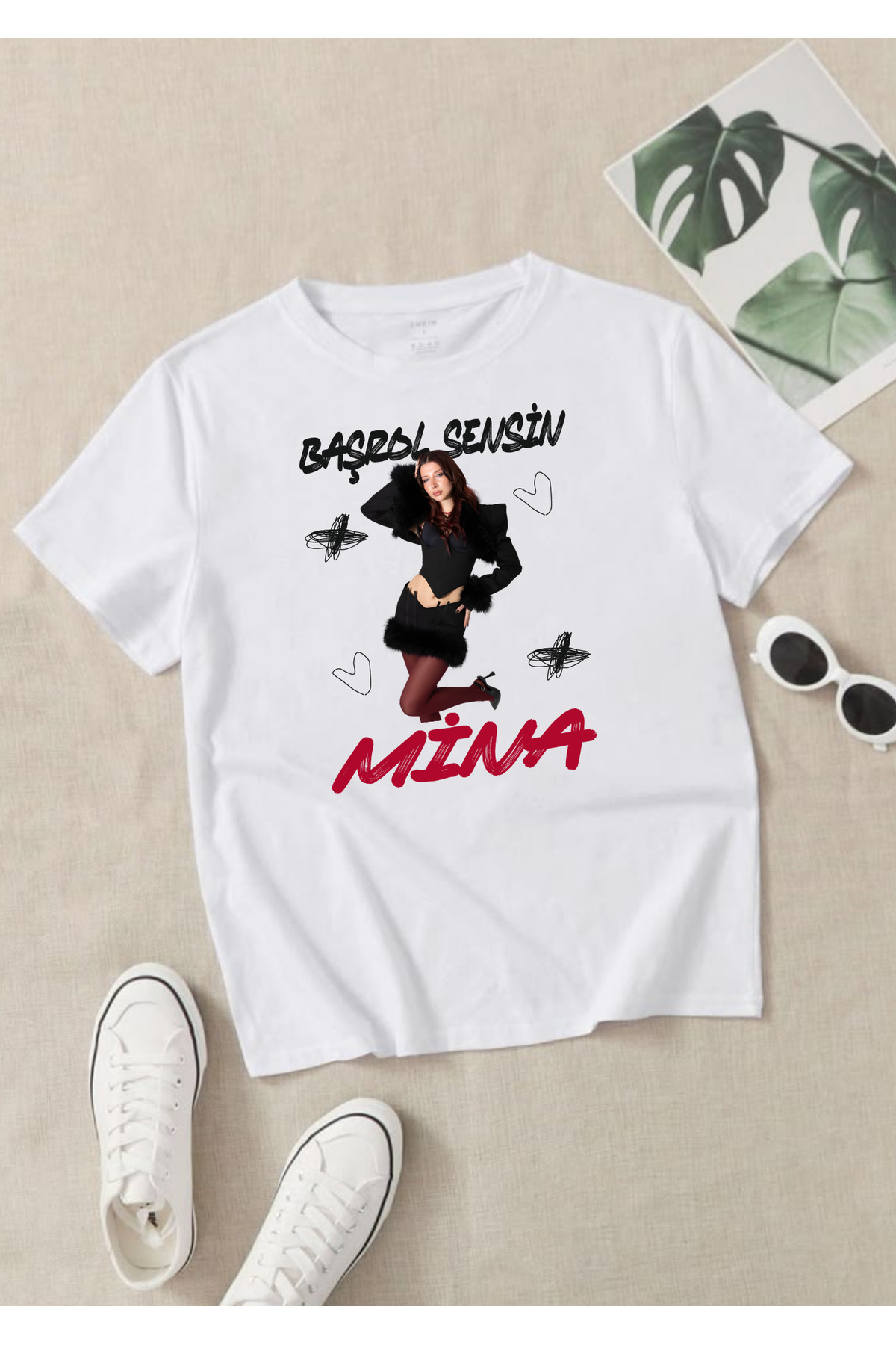 manifest you are the lead zoktay mina esin crescent sueda lidia design t-shirt 100% organic cotton white