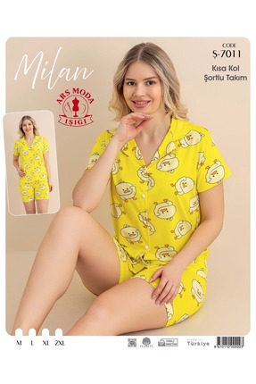 ars moda ışığı Milan Sarı civciv Yarım Pat Düğmeli