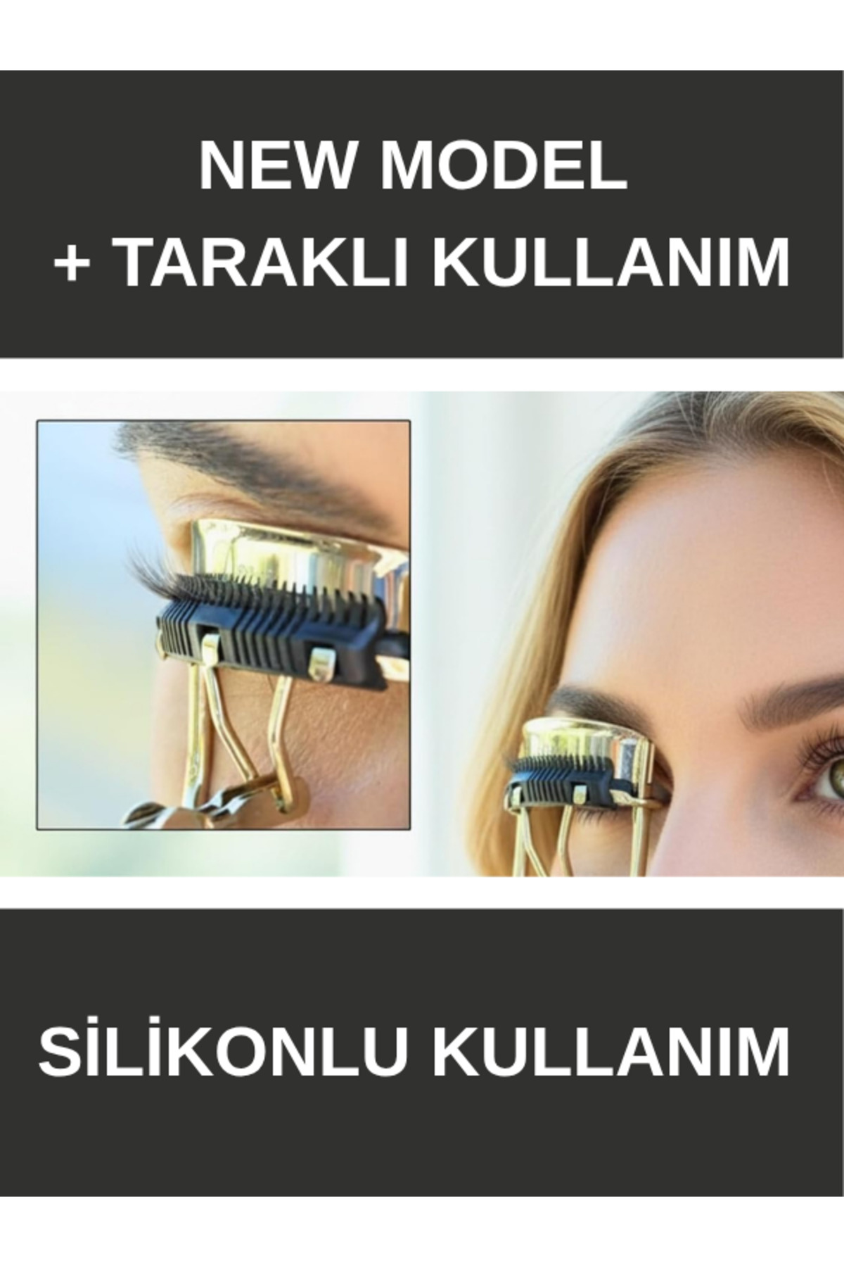 Kirpik Kıvırıcı Kirpik Makası Makyaj Maskara Rimel Eyeliner Uyumlu Göz Makyajı Taraklı Kirpik Kıvırıcısı — رنگارنگ Taraklıbrnz.001 — تصویر 4 از 8