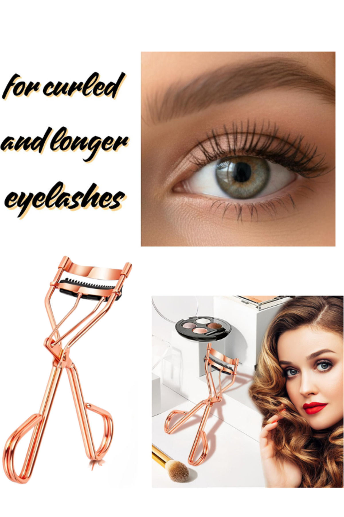 Kirpik Kıvırıcı Kirpik Makası Makyaj Maskara Rimel Eyeliner Uyumlu Göz Makyajı Taraklı Kirpik Kıvırıcısı — رنگارنگ Taraklıbrnz.001 — تصویر 7 از 8