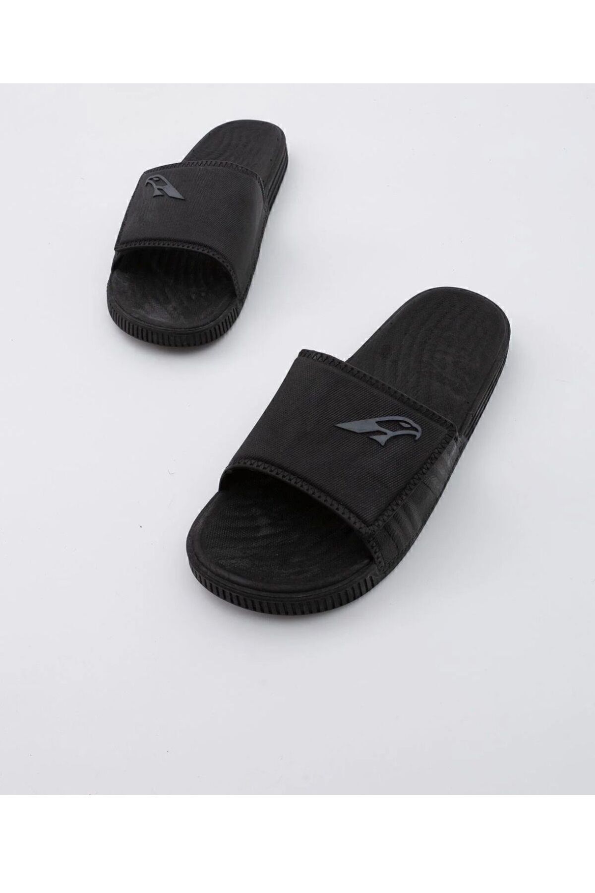 GEZER Erkek Siyah Kaymaz Taban Yazlık Plaj Terliği, Rahat Günlük Kullanım Hafif Slide Terlik görsel 3