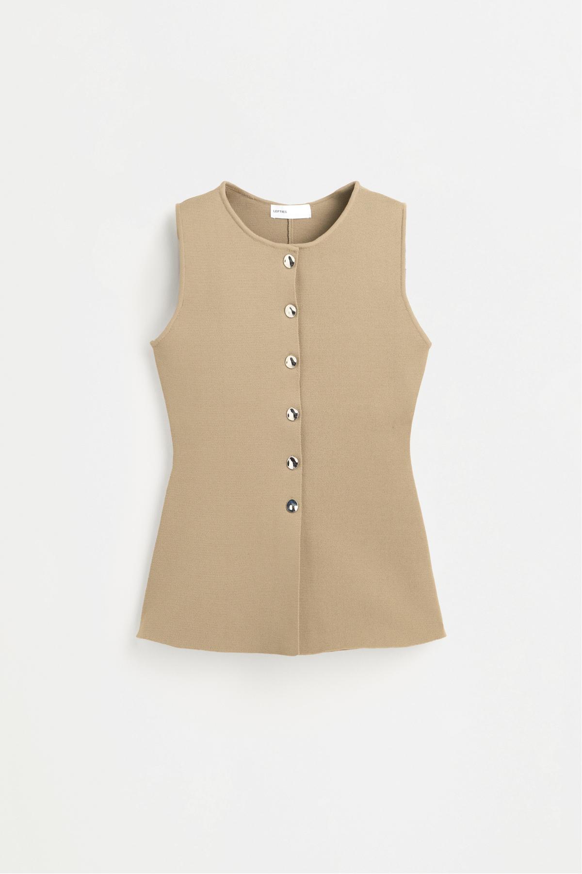 Long knitted vest