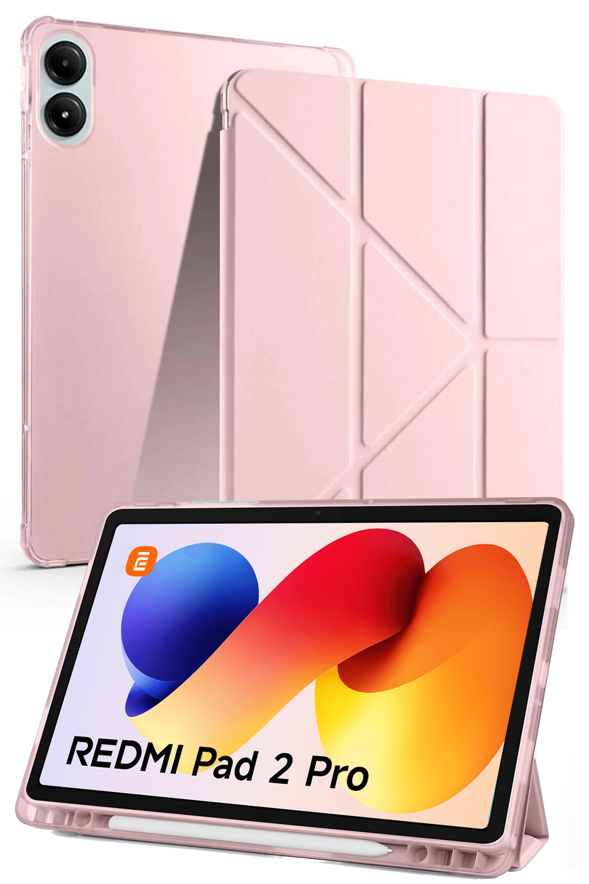 Redmi Pad 2 Pro (12.1 Inch) Compatible Tri-Folding Pen Split Sleep Mode Smart Case