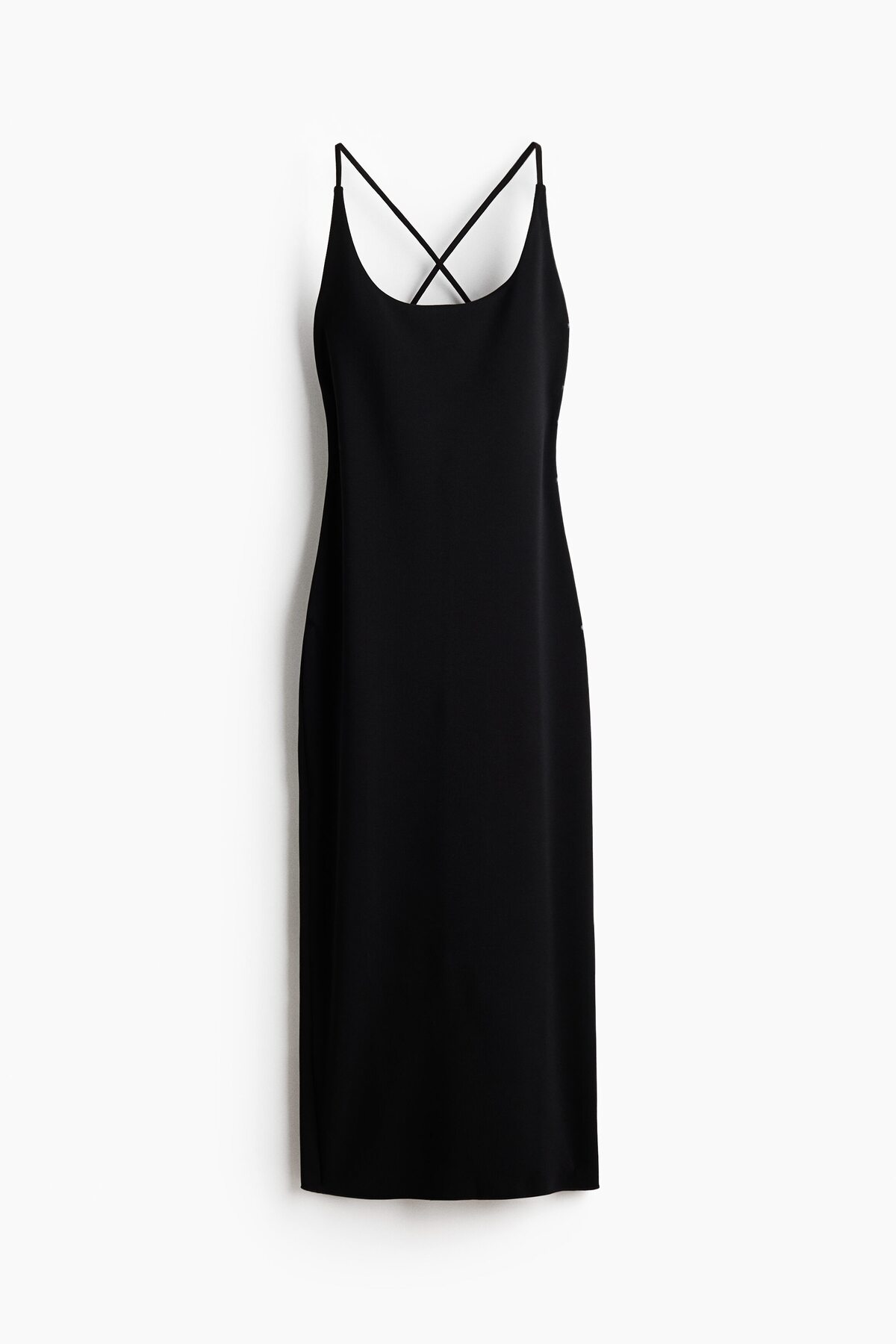 H&M  Derin Yuvarlak Yakalı Midi Elbise