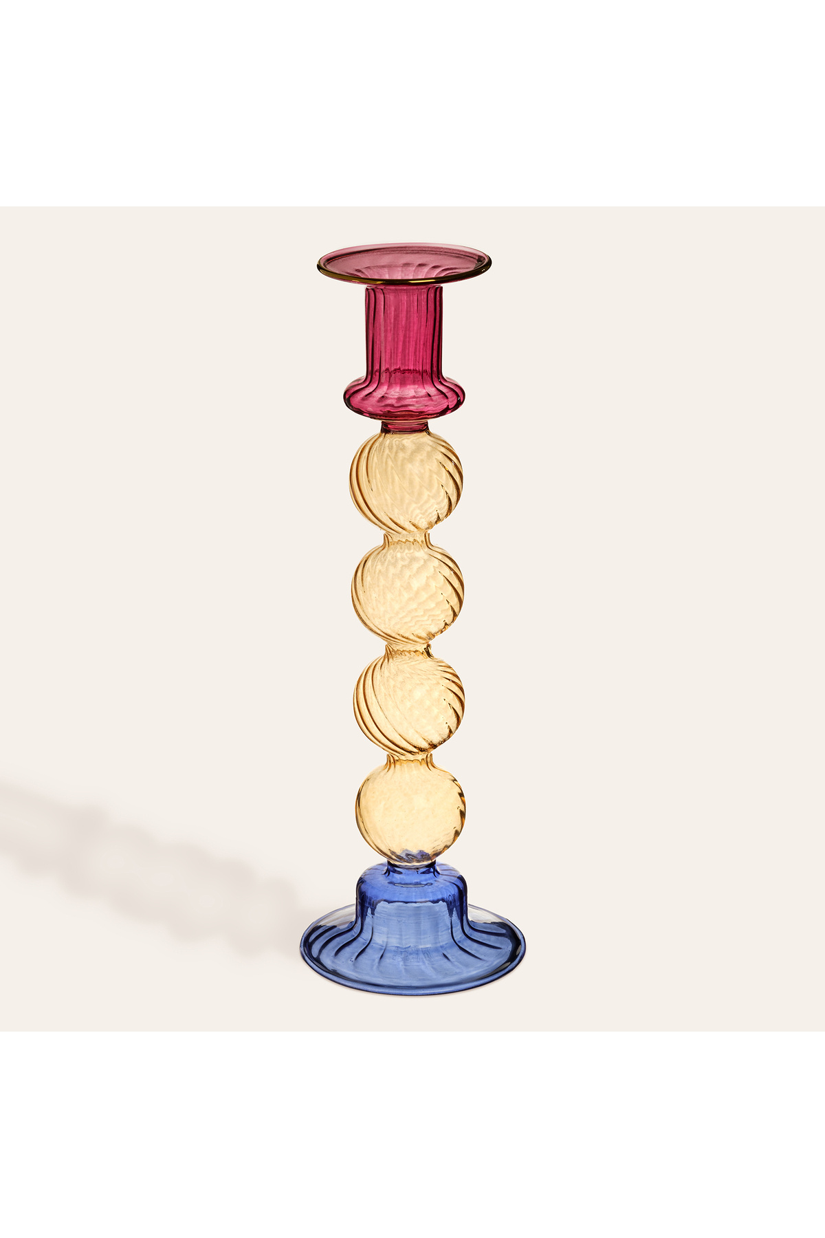 Nanjing Colored Borosilicate Glass Candlestick 8x8x25 Cm