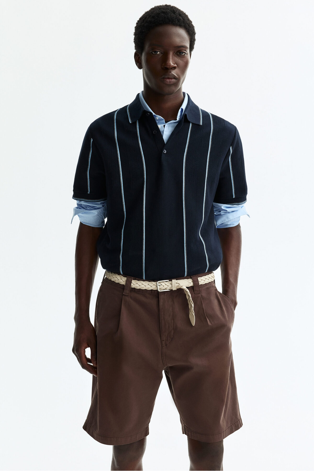 شلوارک نخی چینو مدل Relaxed Fit اچ اند ام شلوارک برمودا H&M