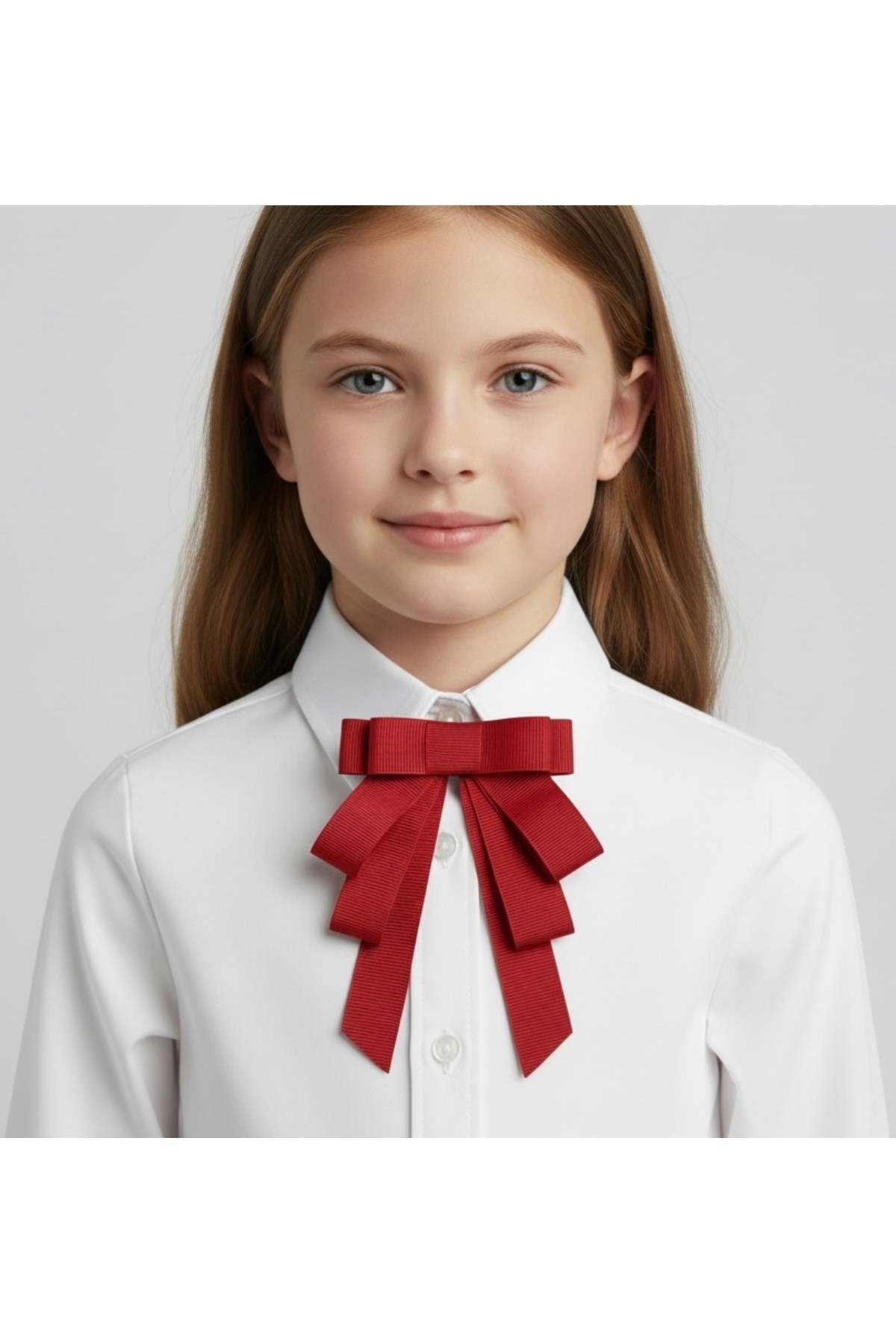 Kids Red Bow Ribbon Brooch Lapel Pin