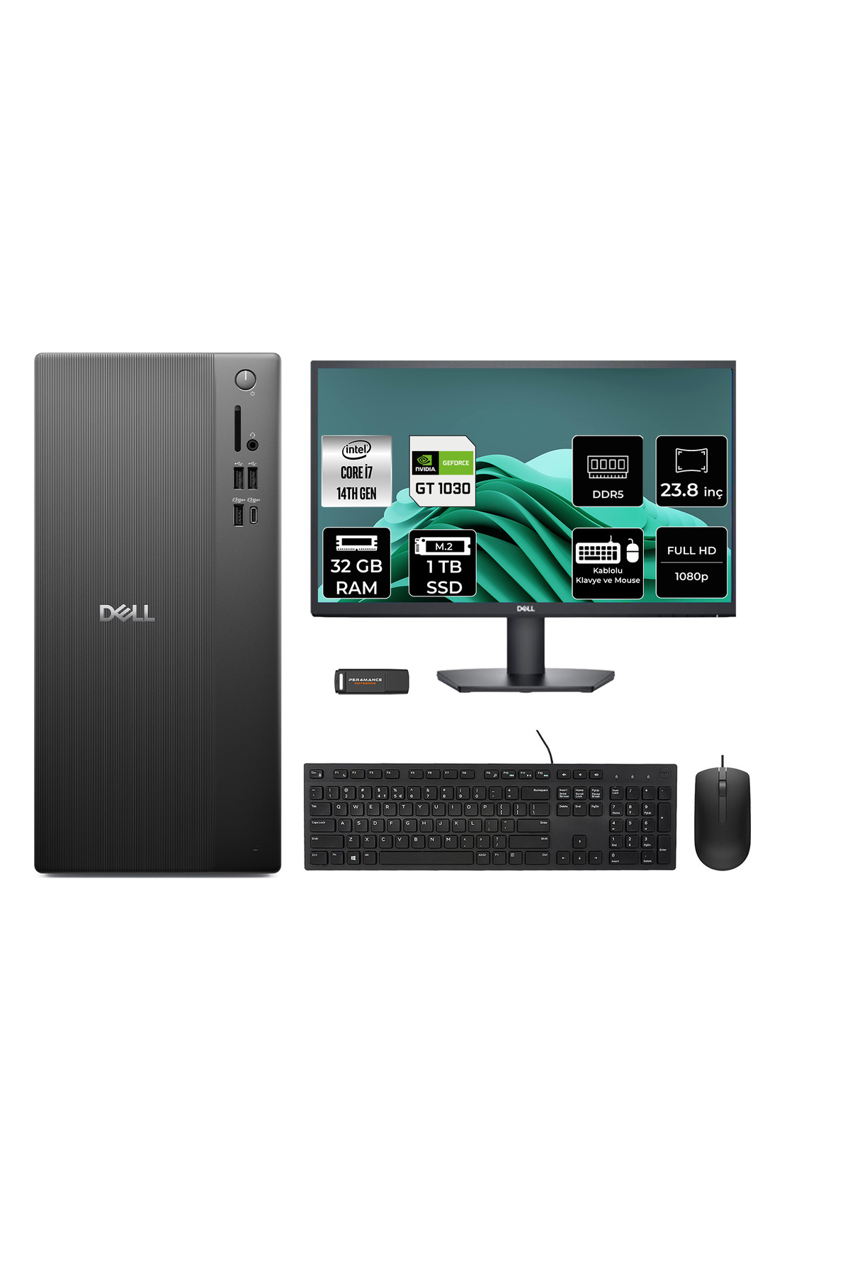 Dell Pro Tower ECT1250 i7 14700 32GB 1TB SSD GT1030/4GB FDOS