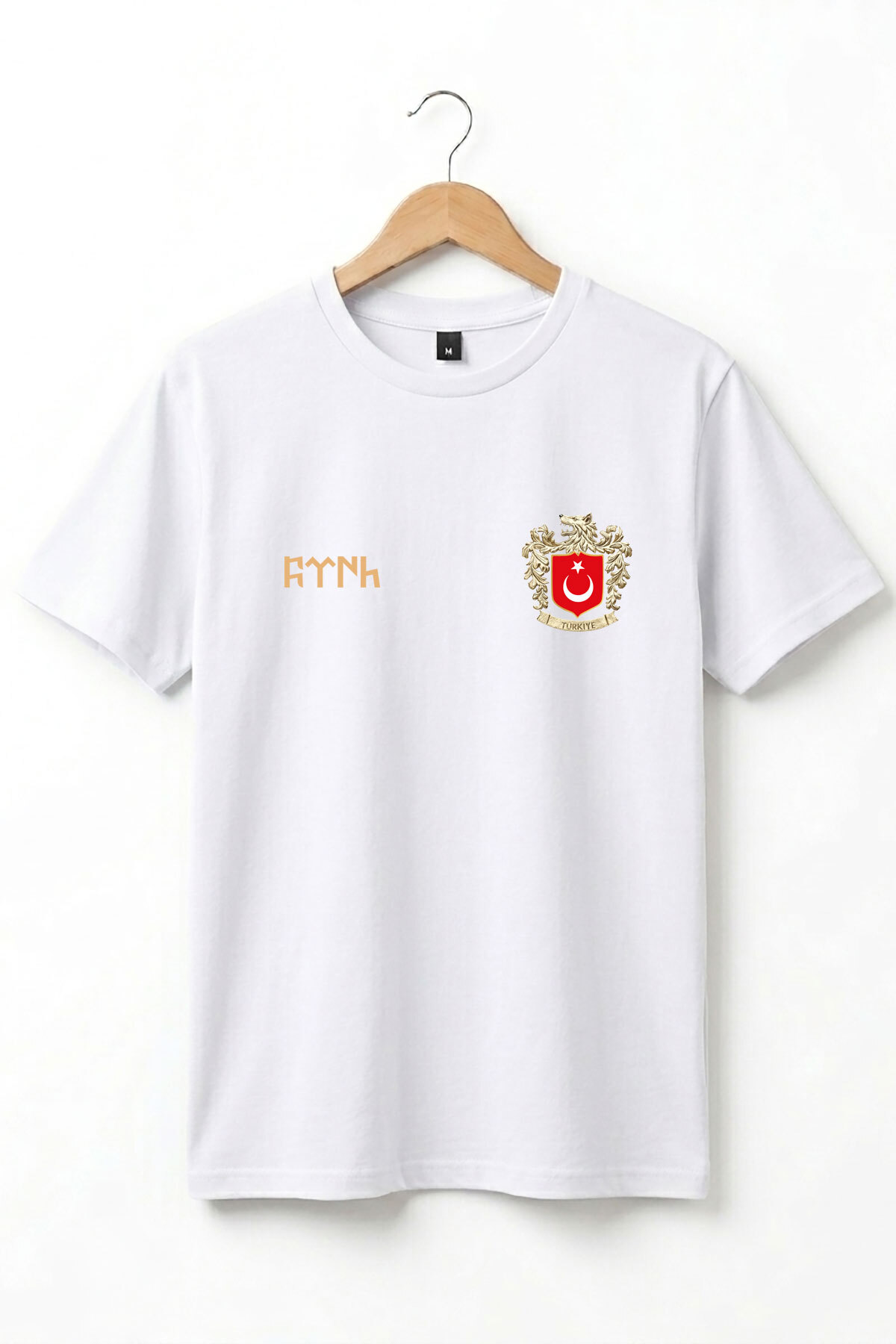 TURKISH Bozkurt Printed Bozkurt Symbol TURKEY and TURKISH Flag Wolf Regular Fit 100% Cotton T-Shirt