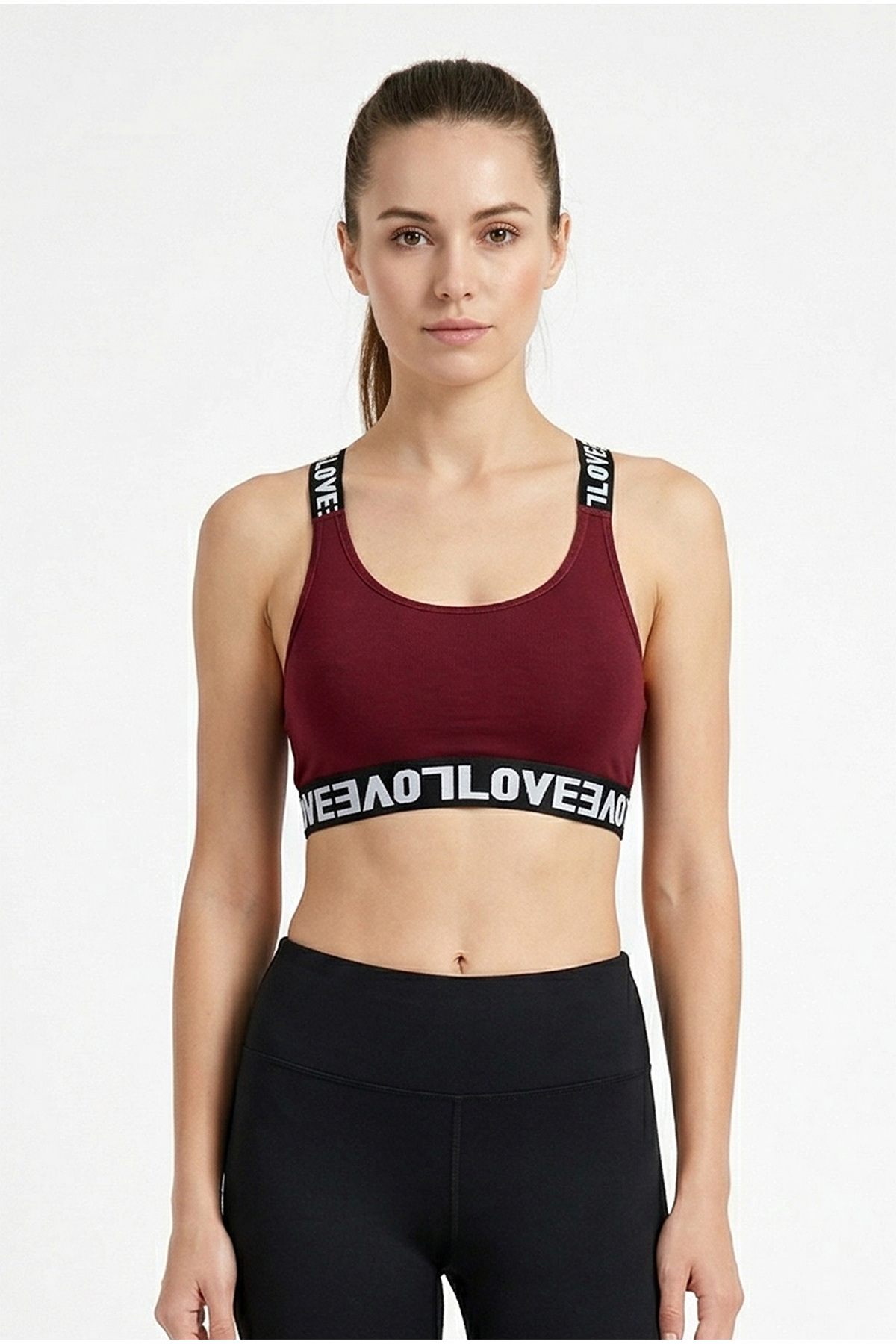 HNX Kadın Pamuklu Spor Büstiyer 2’li Paket, Esnek, Lastik Detaylı, Günlük Konfor, Desteksiz Bralet görsel 2