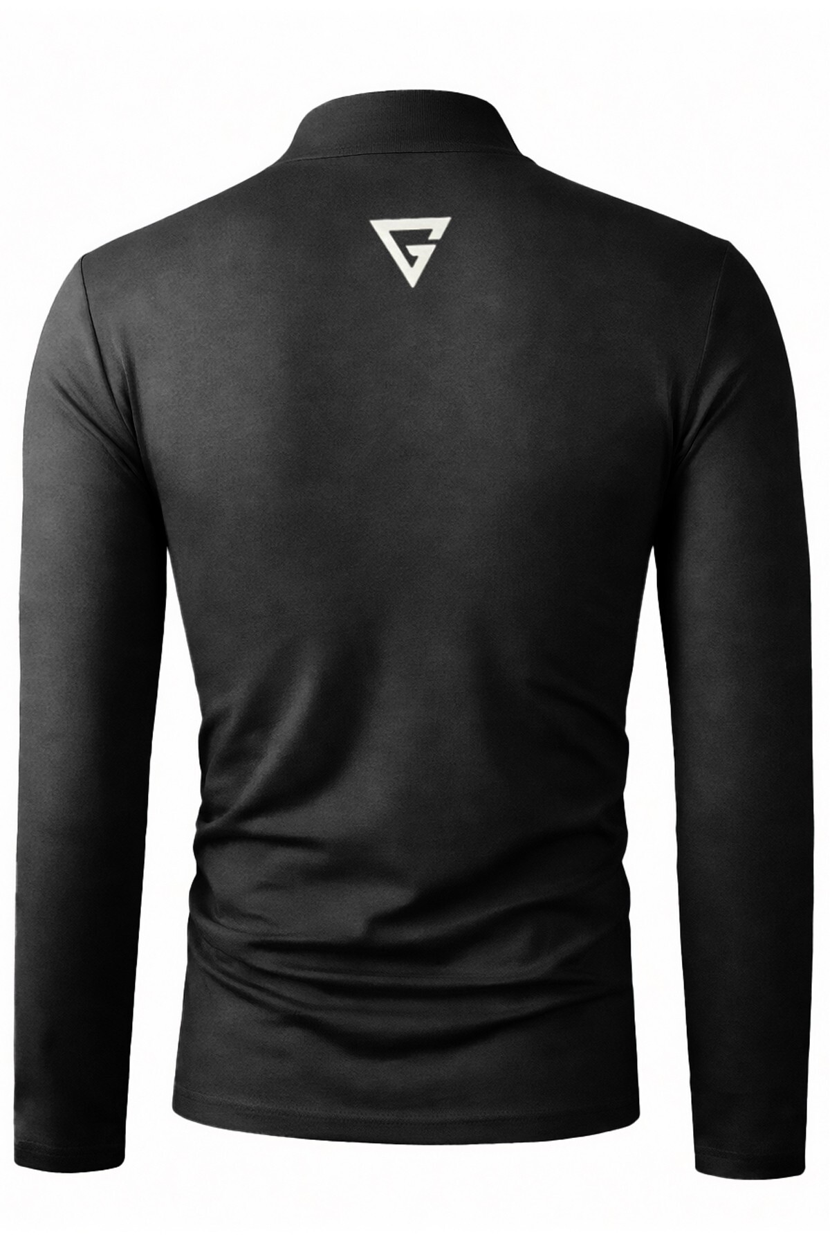 GHASSY CO Erkek Balıkçı Yaka Pamuklu Likralı Vücuda Oturan Uzun Kollu Slim Fit Günlük Tişört görsel 2