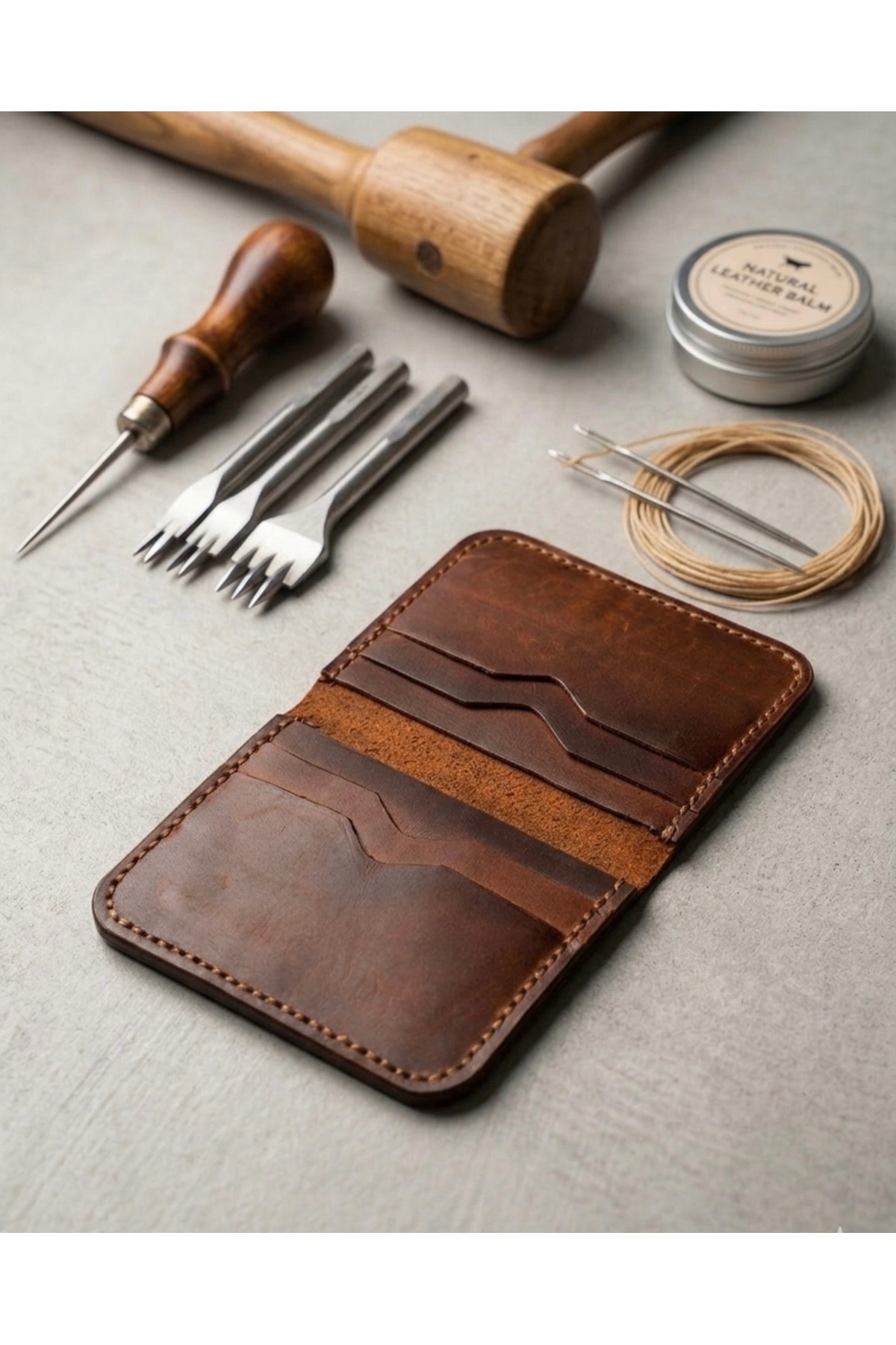 leathermood % 100 Hakiki Deri El Yapımı İtalyan Erkek Cüzdan & Kartlık Minimalist Tasarım görsel 2