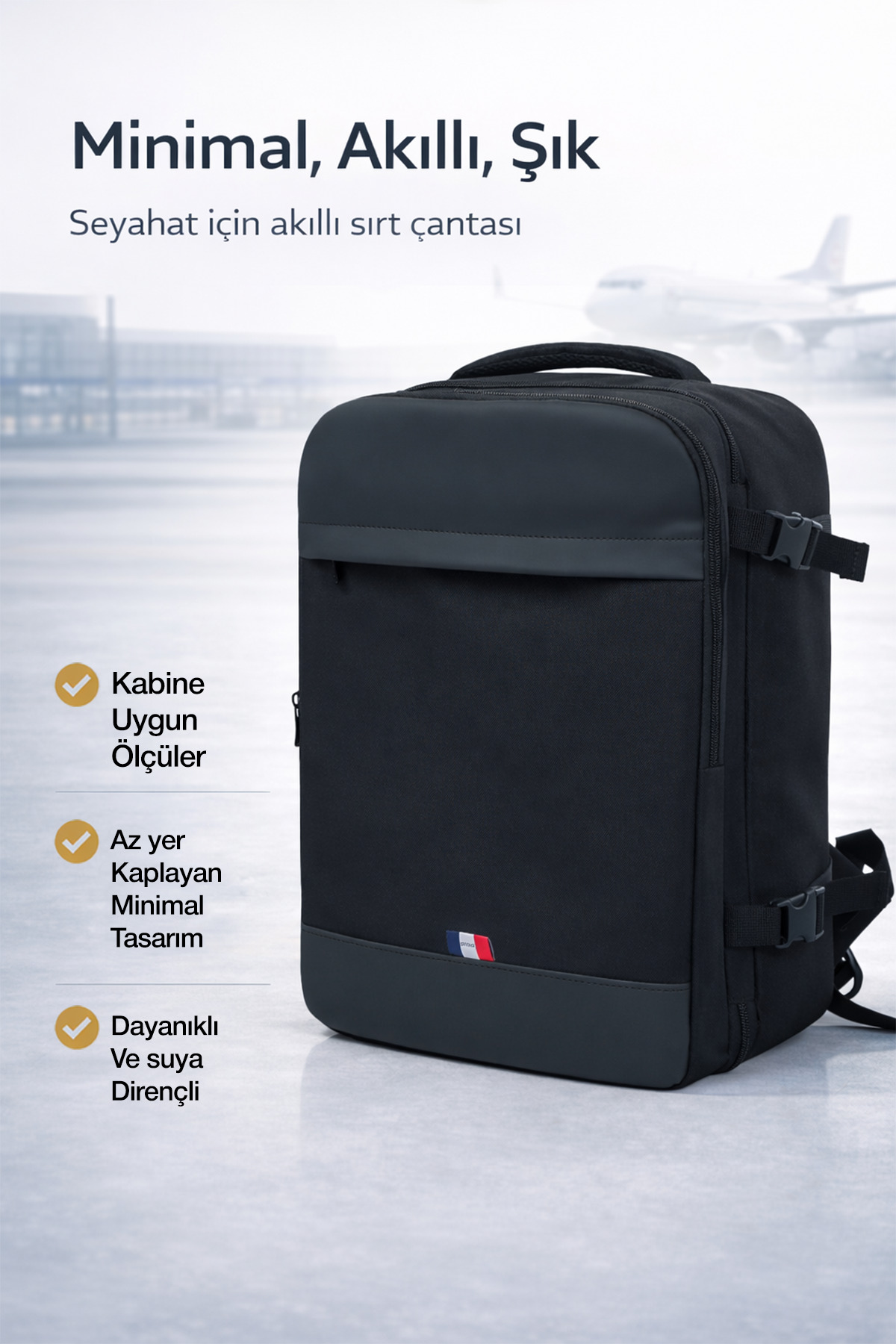 D'VERS  Smart Kabin Boy Laptop ve Tablet Bölmeli, Suya Dayanıklı, Seyahat, Valiz, Sırt Çantası - Görsel 8