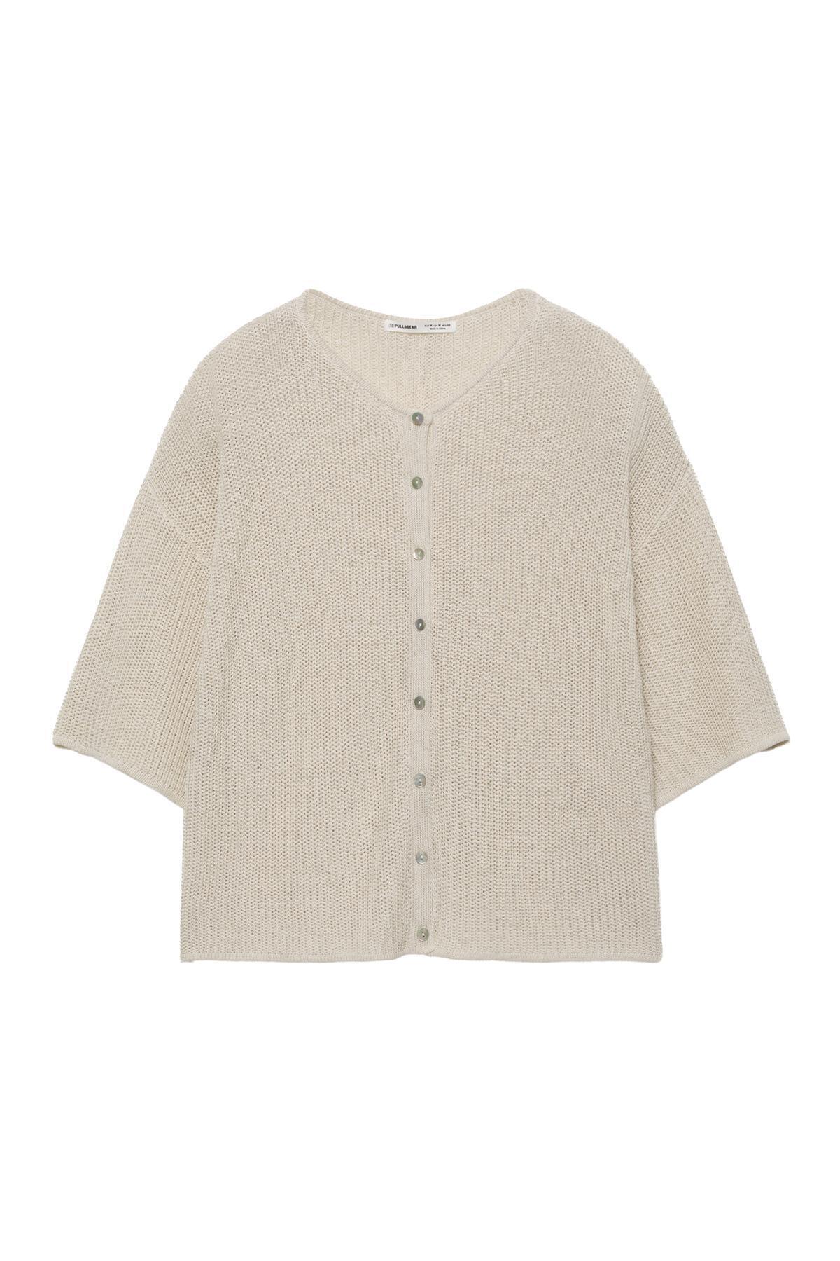 Pull & Bear  Kısa kollu düğmeli hırka - Görsel 4