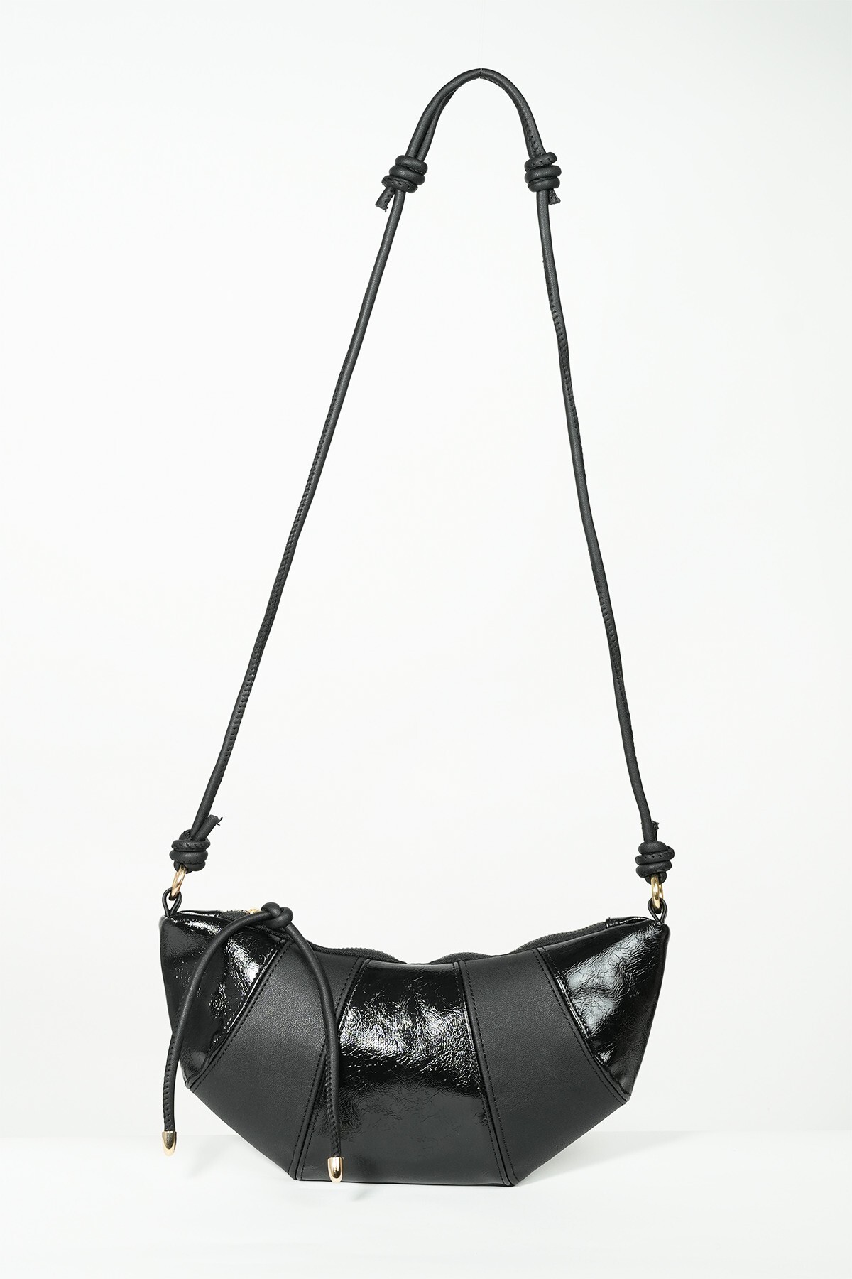 Women's Spring Black Croissant Shoulder Bag