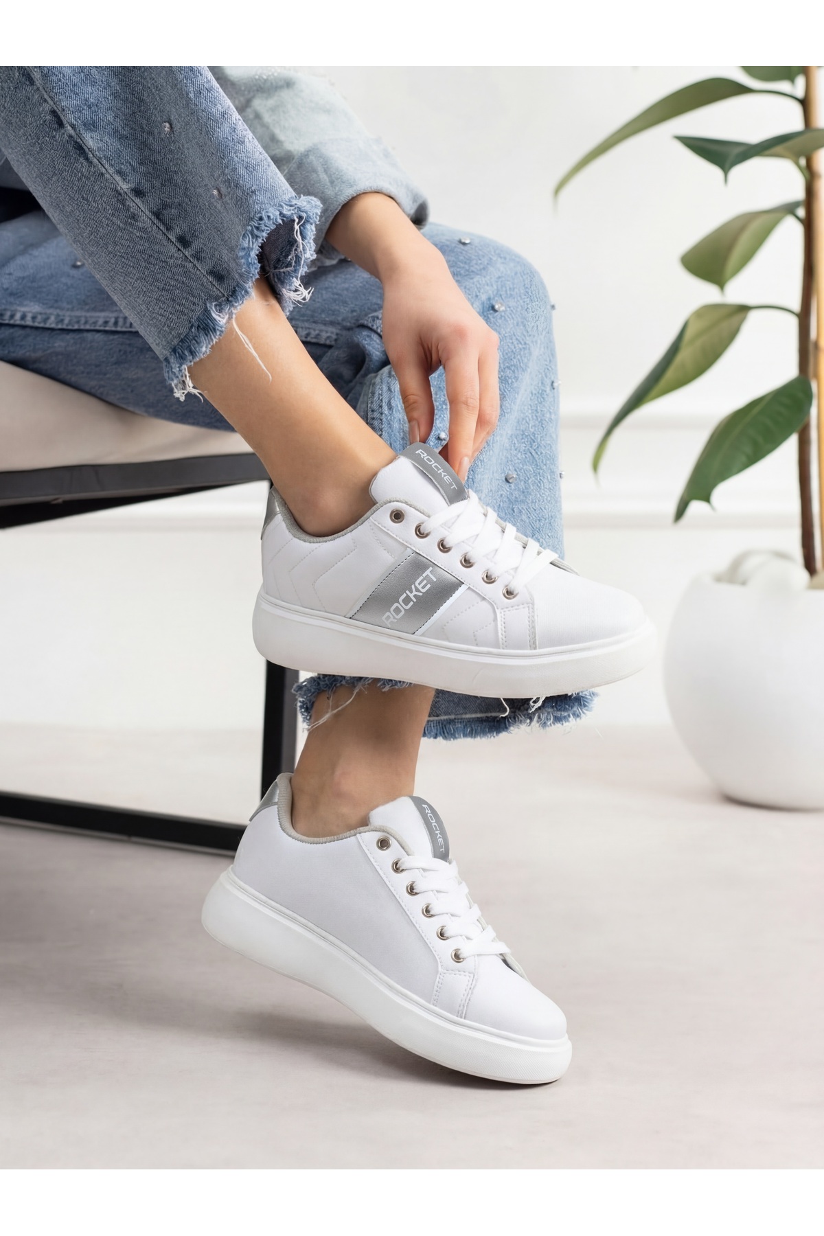 ロミー Rocket Unisex Sneaker Günlük Hafif Taban Bağcıklı Spor ayakkabı