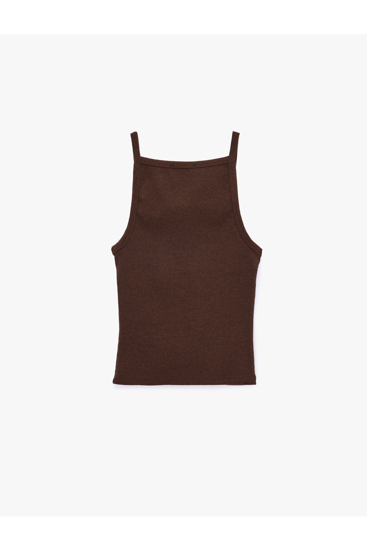 Koton Slim Fit Ribanalı Kolsuz Kare Yaka Bluz görsel 4