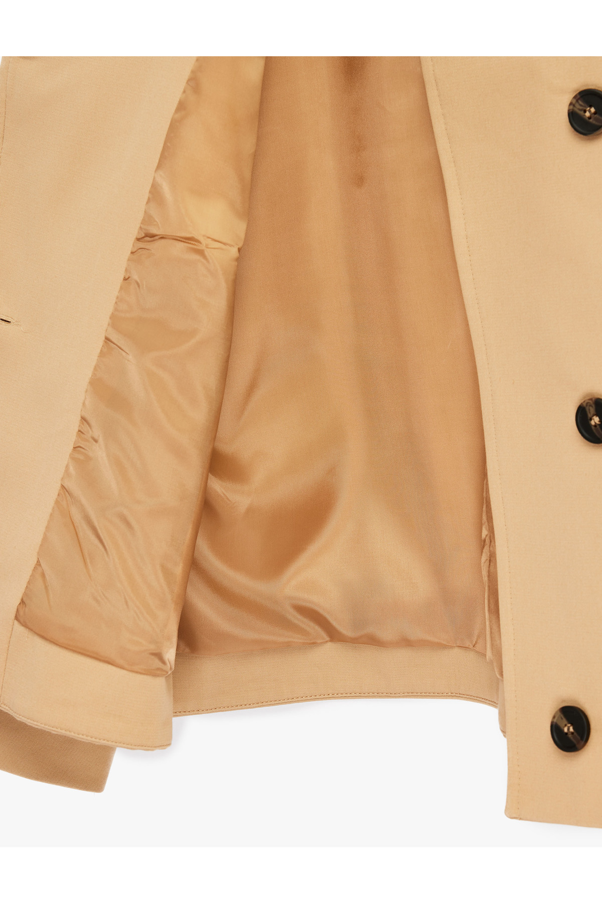 Koton  Düğmeli Cep Detaylı Uzun Kollu Kapüşonlu Gabardin Mevsimlik Ceket - Görsel 4