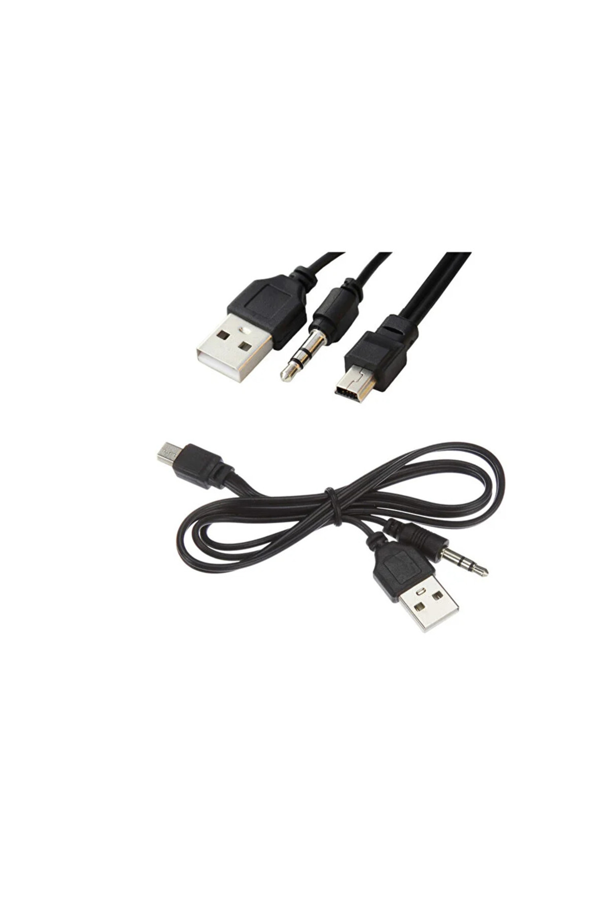 Üniversal Müzik Kutusu Mp3 Mp4 Usb Şarj Ve 3.5mm Aux Kablo Usb To 5 Pin Mini Usb Ses Bombası Kablosu