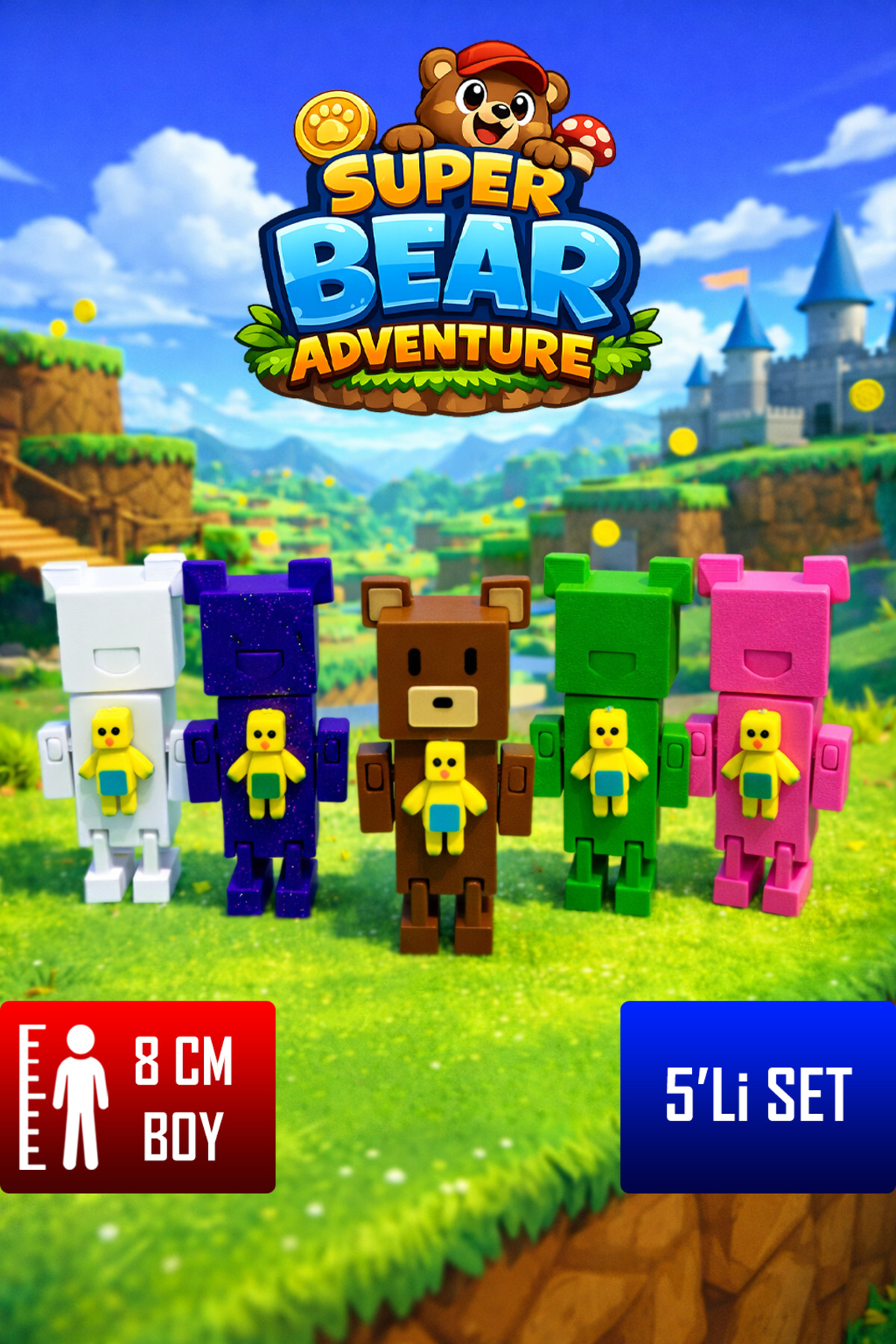 YAGLİZ Super Bear Adventure 5'li Baaren Figür Seti - Fiyatı, Yorumları
